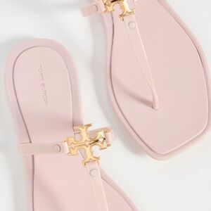 Tory Burch Blush ROXANNE JELLY Sandals with Gold Accent